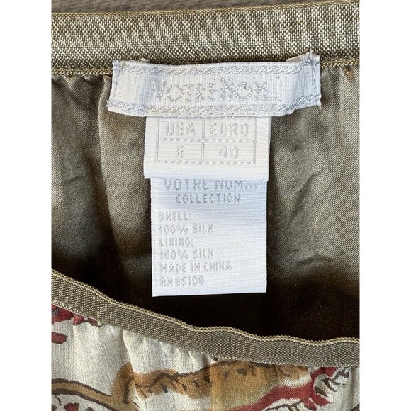 Votre Nom Women's Sz 8 Paisley Prints 100% Silk Lace‎ Hems Pull On Mini Skirt - Picture 6 of 7